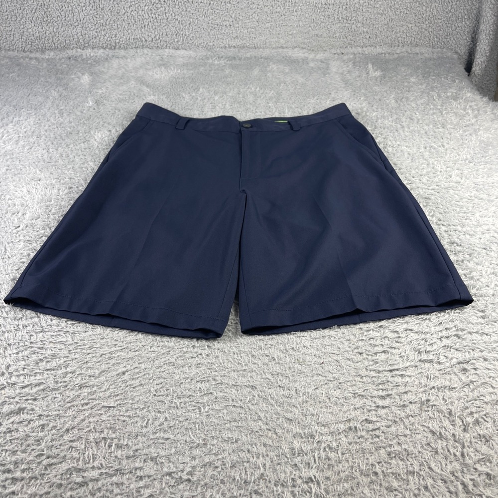 IZOD Golf Mens Navy Blue Flat Front Performance Shorts Size 34 Athletic Casual